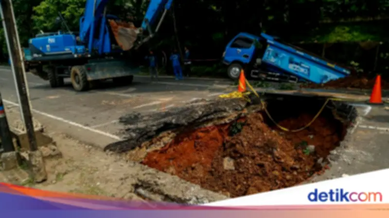 Perbaikan Jalan Amblas Lenteng Agung Dimulai Malam Ini, Dikebut 3 Hari