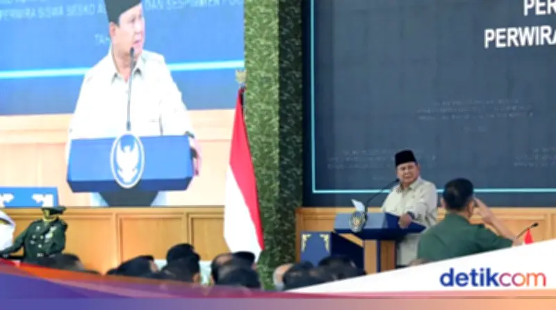 Presiden Prabowo Beri Taklimat Perdana ke 1.095 Perwira Siswa di Seskoad Bandung