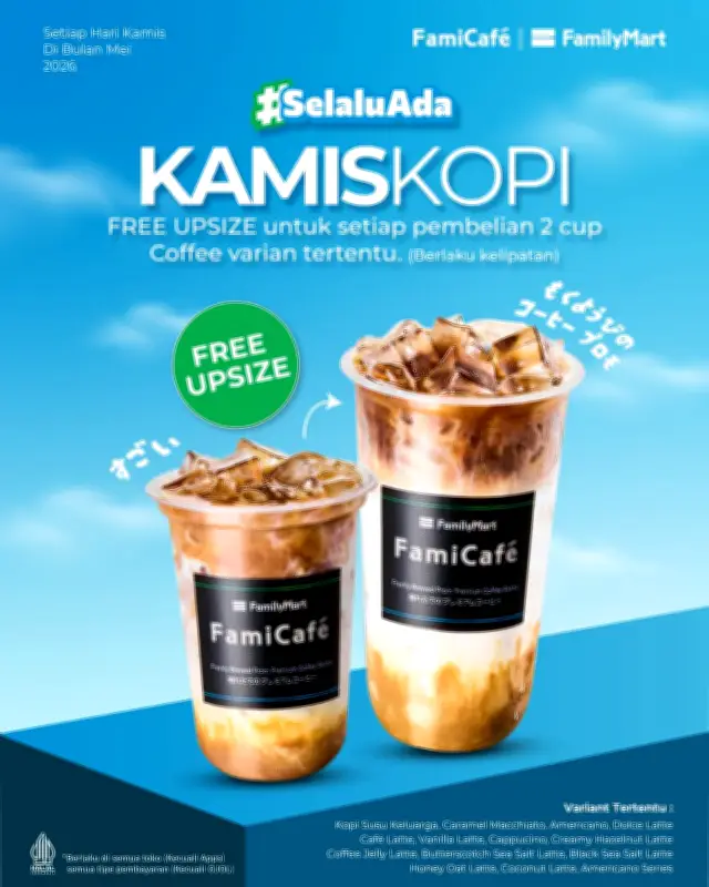 Promo Kamis Kopi FamilyMart: Upsize Gratis Setiap Kamis di Mei 2026