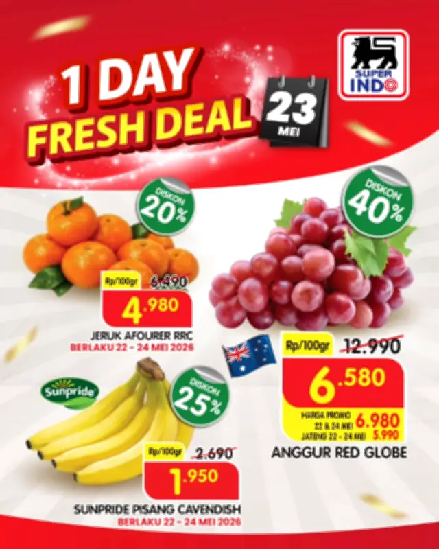 Promo Super Indo 21-27 Mei: Diskon 60% dan Beli 1 Gratis 1