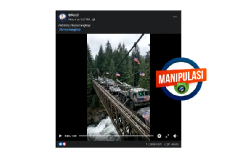 Video Konvoi Militer AS Diserang Rudal Hasil Rekayasa AI