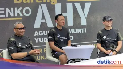 AHY dan Mentrans Lari di CFD Bundaran HI, Sosialisasi Transmigrasi Patriot