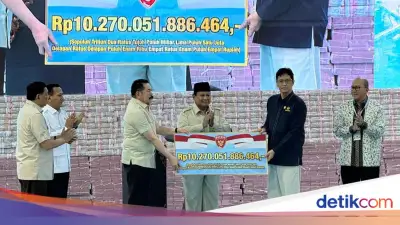 Disaksikan Prabowo, Jaksa Agung Serahkan Rp 10,2 T Hasil Kasus Hutan ke Menkeu