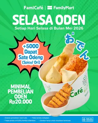Promo Selasa Oden FamilyMart: Diskon Sate Odeng Spicy/Original Sepanjang Mei 2026