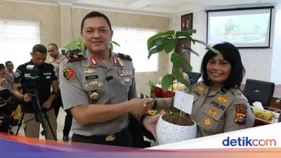 Wakapolda Riau Beri Kado Pohon ke Perwira Purnatugas, Simbol Lingkungan