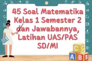 45 Soal Matematika Kelas 1 Semester 2 dan Jawabannya untuk Latihan UAS PAS SD MI