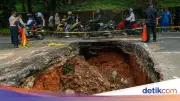 Gorong-gorong Rusak Sebabkan Jalan Amblas di Lenteng Agung Diperbaiki