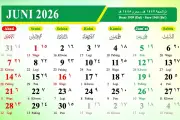 Kalender Juni 2026: Dua Tanggal Merah Tanpa Cuti Bersama