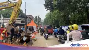 Perbaikan Jalan Amblas Lenteng Agung 70%, Malam Ini Dicor