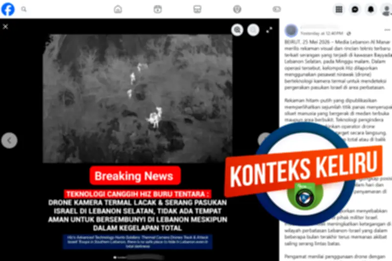 Beredar Rekaman Thermal Hezbollah, Klaim Tunjukkan Pasukan Israel