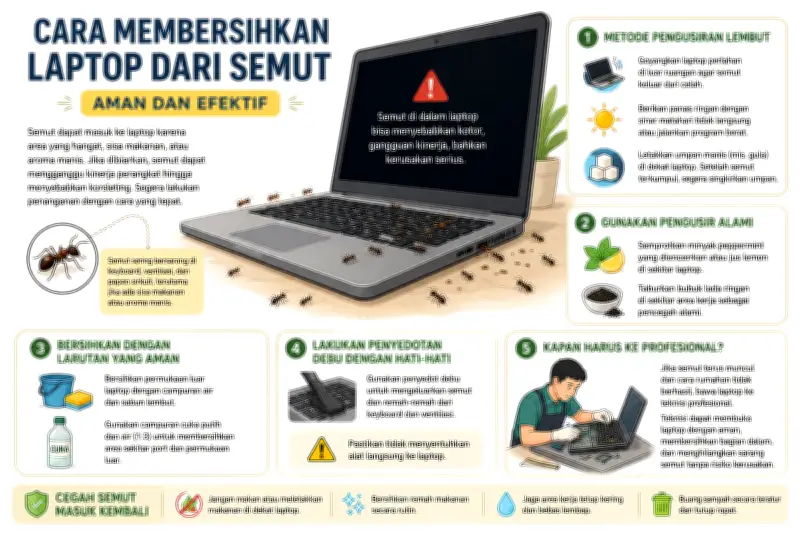 Jangan Sepelekan Semut Masuk Laptop, Ini Dampak dan Cara Mengatasinya