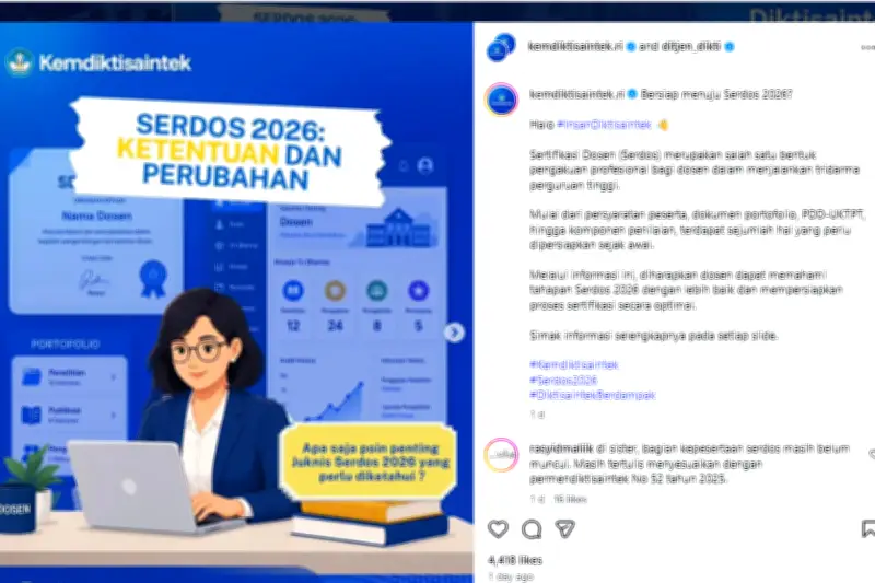 Ketentuan Sertifikasi Dosen 2026 Dirilis, Ini Syarat dan Tahapannya