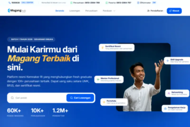 Pendaftaran Magang Nasional 2026 Dibuka 15 Juli, Kuota 150.000 Peserta