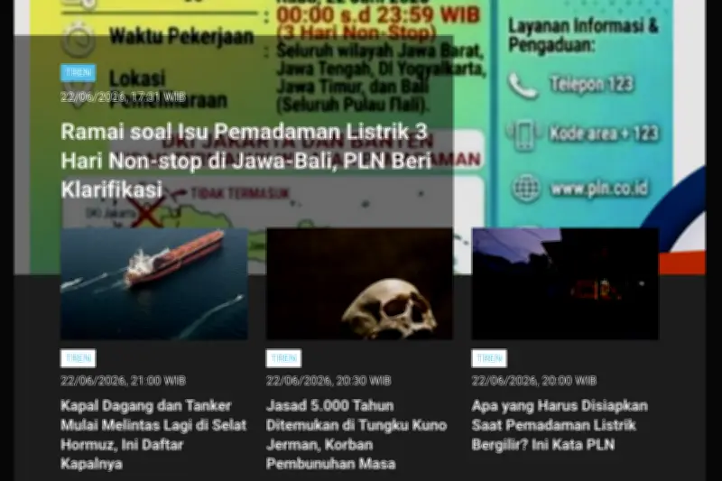 PLN Klarifikasi Isu Pemadaman Listrik 3 Hari di Jawa-Bali Puncaki Tren