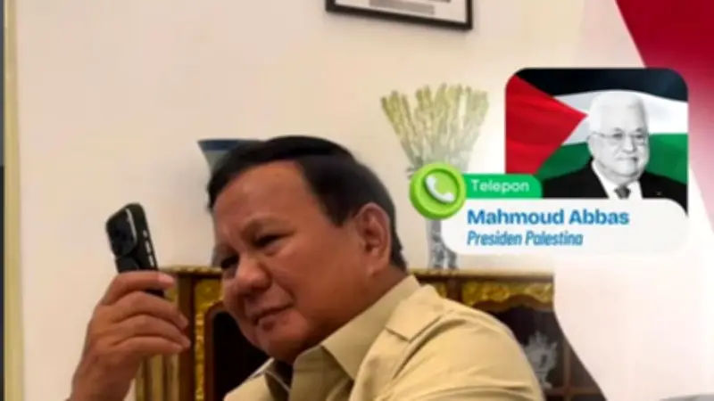 Presiden Palestina Mahmoud Abbas Telepon Prabowo Bahas Perkembangan Terkini