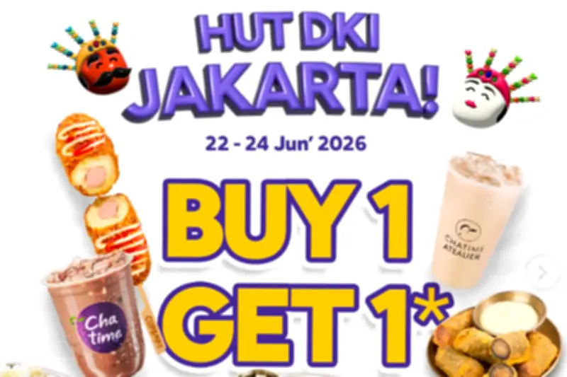 Promo HUT Jakarta ke-499: Go! Go! Curry! hingga Chatime Buy 1 Get 1