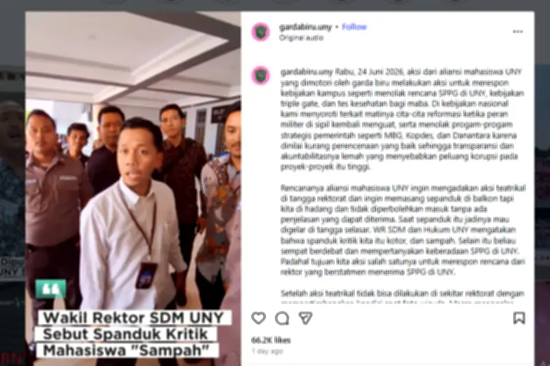 Rektor UNY Buka Suara soal Wakil Rektor Debat dengan Mahasiswa soal Spanduk Demo