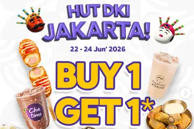Promo HUT Jakarta ke-499: Go! Go! Curry! hingga Chatime Buy 1 Get 1