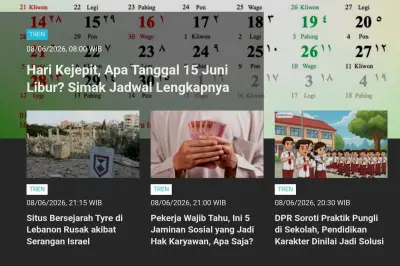 Update Gempa Filipina M 7,8 dan Hari Kejepit 15 Juni 2026 Populer di Tren