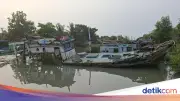 Puluhan Bangkai Kapal di Karangantu, Serang, Nyaris Tenggelam dan Persempit Jalur Nelayan