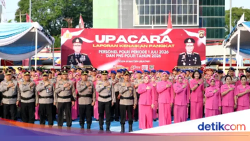 1.465 Personel Polda Sumsel Naik Pangkat di Hari Bhayangkara ke-80