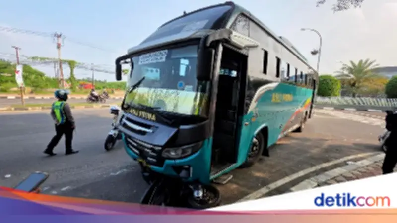 Bus Asli Prima Terobos Lampu Merah di Serang, Pemotor Tewas