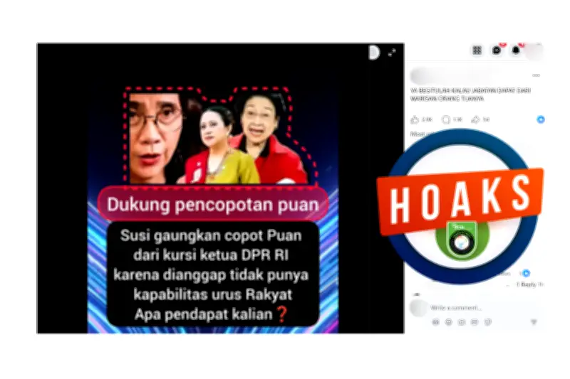 Klaim Susi Pudjiastuti Minta Copot Puan Maharani Hoaks