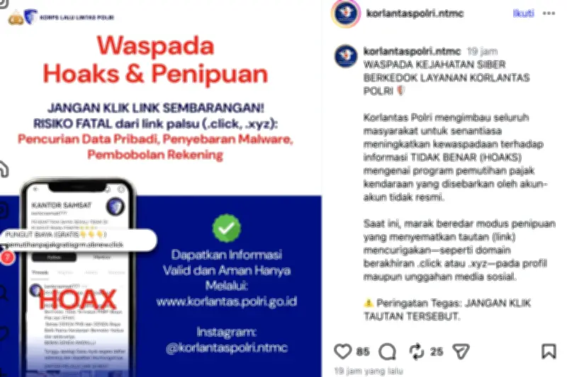Korlantas Imbau Waspada Penipuan Pemutihan Pajak Kendaraan