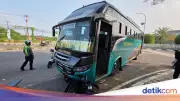 Bus Asli Prima Terobos Lampu Merah di Serang, Pemotor Tewas