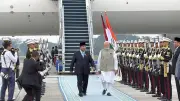 Prabowo Sambut PM India Narendra Modi di Halim Perdanakusuma